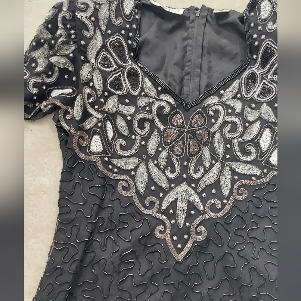 Vintage Sequin Beaded Party Dress